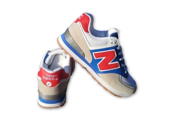 ⁦נעלי ניו באלאנס-New Balance 574 BLUE RED GRAY⁩ – תמונה ⁦4⁩