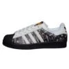 נעלי אדידס-ADIDAS Stan Smith - Black-Logo Print & Gold Logo