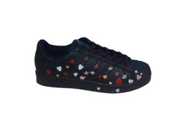 נעלי אדידס-ADIDAS Stan Smith - Black & Red Hard