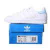 נעלי אדידס-ADIDAS Stan Smith - White Light Blue Tail