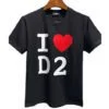 DSQUARED2 TSHIRT MEN SHORT - Black Red & White