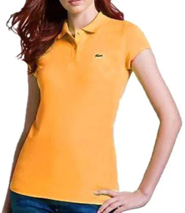 לקוסט-LACSOTE TSHIRT WOMEN POLO SHORT- Yellow ORG