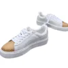 ⁦נעלי פומה- Puma platform shoes top pog leather gold head silver hesd frosted hesd flash drill bit-Pale Taupe⁩ – תמונה ⁦3⁩