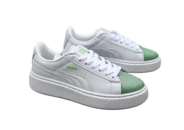 נעלי פומה- Puma platform shoes top pog leather gold head silver hesd frosted hesd flash drill bit-Envy