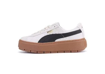 נעלי פומה- Puma suede platform rihanna platform shoes leather-Black and White