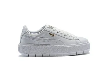 נעלי פומה- Puma suede platform rihanna platform shoes leather-White