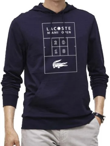 לקוסט-LACSOTE HOODIES MEN DESGIN - NAVY BLUE