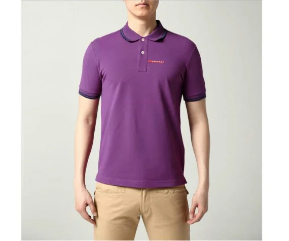 ⁦פראדה-PRADA TSHIRT POLO SHORT MEN - Purple⁩ – תמונה ⁦8⁩