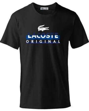 לקוסט-LACSOTE TSHIRT DESGIN MEN SHORT - Black
