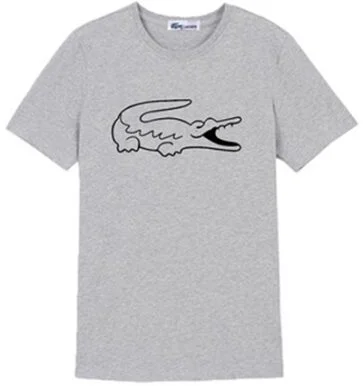 לקוסט-LACSOTE TSHIRT DESGIN MEN SHORT - Gray