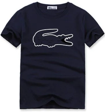 לקוסט-LACSOTE TSHIRT DESGIN MEN SHORT - Navy Blue