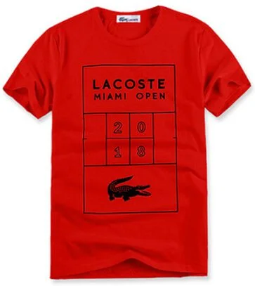 לקוסט-LACSOTE TSHIRT DESGIN MEN SHORT - Red