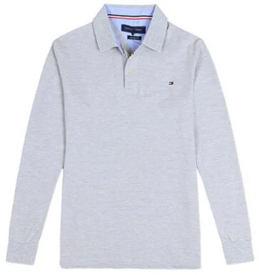 טומי הילפיגר-TOMMY POLO LONG MEN'S - Gray
