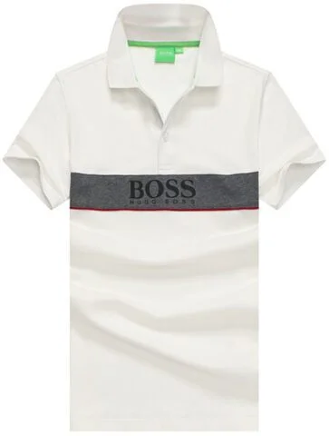 בוס-HUGO BOSS POLO TSHIRT MEN'S - White & Gray