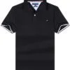 ⁦טומי הילפיגר-TOMMY POLO MEN'S TSHIRT - Black⁩ – תמונה ⁦2⁩