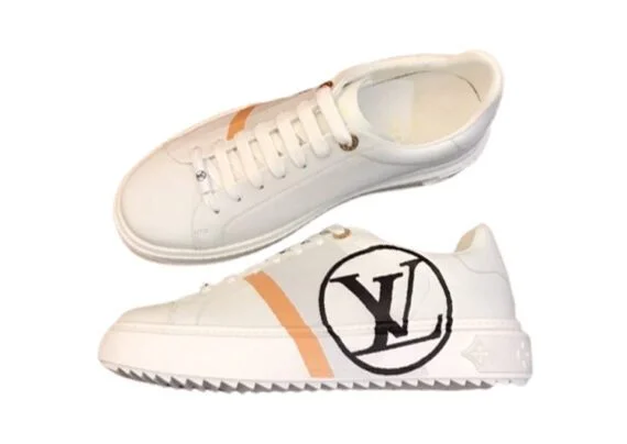 ⁦לואי ויטון - Louis Vuitton shoes - White Black & Harvest Gold⁩ – תמונה ⁦4⁩