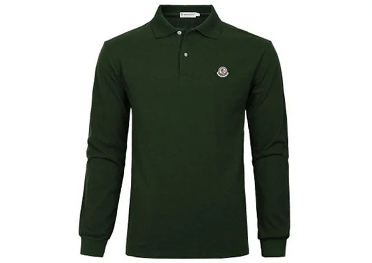 מונקלר-MONCLER POLO MEN LONG  - ARMY GREEN