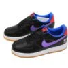 ⁦נעלי נייק -Nike Air Force 1 Low BLACK-MEDIUM PURPLE⁩ – תמונה ⁦2⁩
