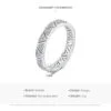 ⁦טבעת יוקרה-Silver Rings For Women Round Classic Ten Hearts Zircon Ring Romantic Wedding⁩ – תמונה ⁦3⁩