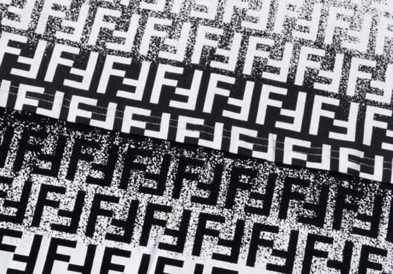 ⁦פנדי - FENDI TSHIRT MEN - Black White Combo⁩ – תמונה ⁦3⁩