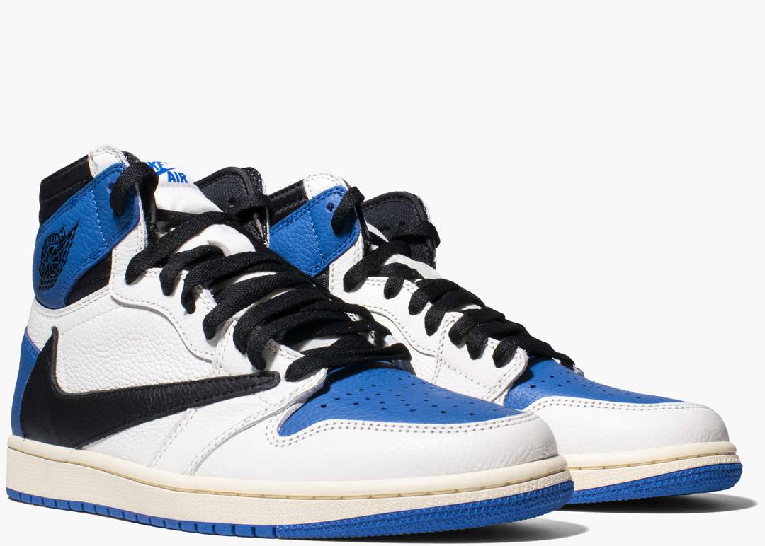 ⁦נייק ג'ורדן-Nike Air jordan 1 Mid - Travis Scott Fragment Military Blue⁩ – תמונה ⁦4⁩