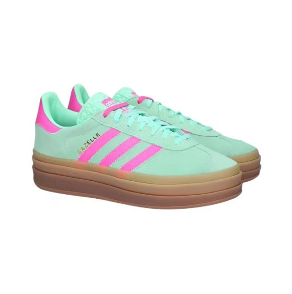 ⁦אדידס גאזל- ADIDAS GAZELLE BOLD SHOES Green/Pink⁩ – תמונה ⁦2⁩