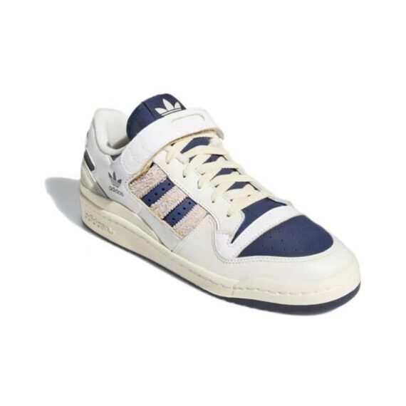 ⁦אדידס פורום - ADIDAS FORUM Low Off White Collegiate Navy SNEAKERS⁩ – תמונה ⁦3⁩