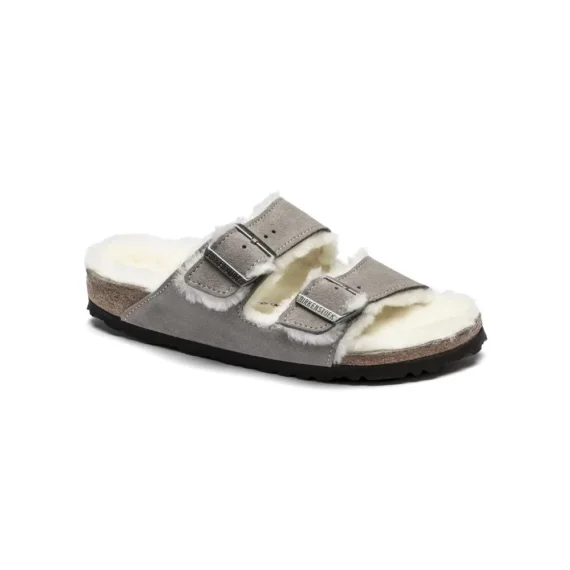 כפכפי בירקנשטוק | Birkenstock Arizona fur Gray