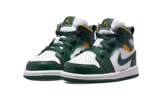 ⁦Air Jordan 1 Low Green White ילדים – נייק ג'ורדן⁩ – תמונה ⁦2⁩