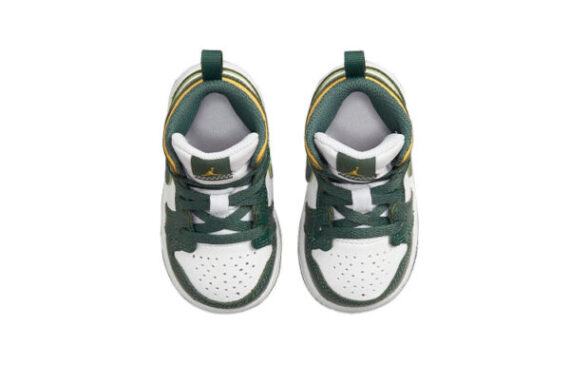 ⁦Air Jordan 1 Low Green White ילדים – נייק ג'ורדן⁩ – תמונה ⁦3⁩