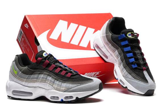 ⁦נעלי נייק NIKE AIR MAX 95 GRAY WHITE TURKIZ⁩ – תמונה ⁦4⁩