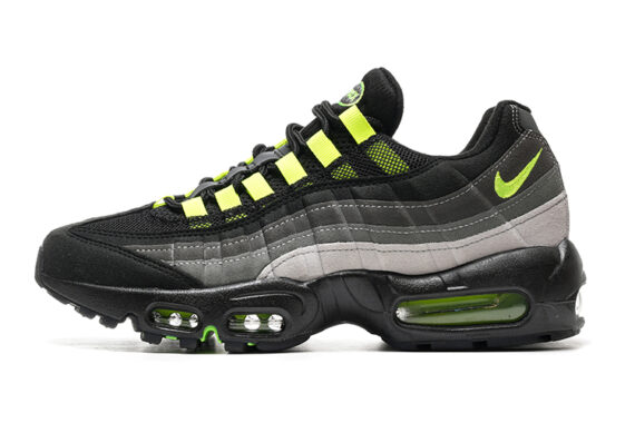⁦נעלי נייק NIKE AIR MAX 95 BLACK GRAY LEMON TURKIZ⁩ – תמונה ⁦2⁩