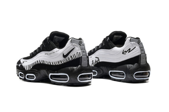 ⁦נעלי נייק NIKE AIR MAX 95 WHITE BLACK TURKIZ⁩ – תמונה ⁦5⁩