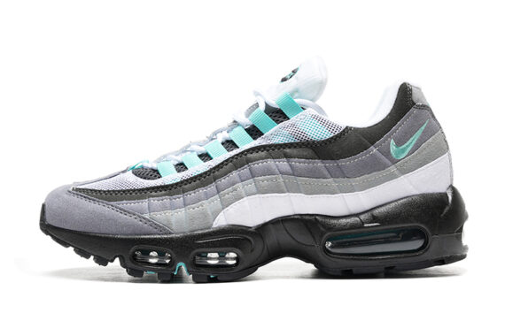 ⁦נעלי נייק NIKE AIR MAX 95 GRAY BLACK TURKIZ⁩ – תמונה ⁦2⁩