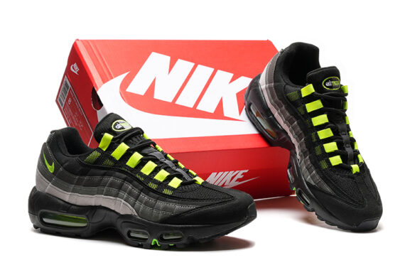⁦נעלי נייק NIKE AIR MAX 95 BLACK GRAY LEMON TURKIZ⁩ – תמונה ⁦5⁩
