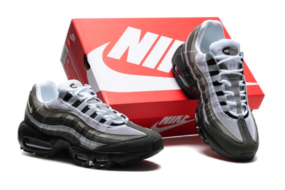 ⁦נעלי נייק NIKE AIR MAX 95 GRAY WHITE TURKIZ⁩ – תמונה ⁦5⁩