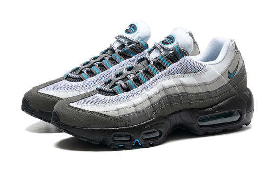 ⁦נעלי נייק NIKE AIR MAX 95 GRAY BLACK WHITE TURKIZ⁩ – תמונה ⁦4⁩