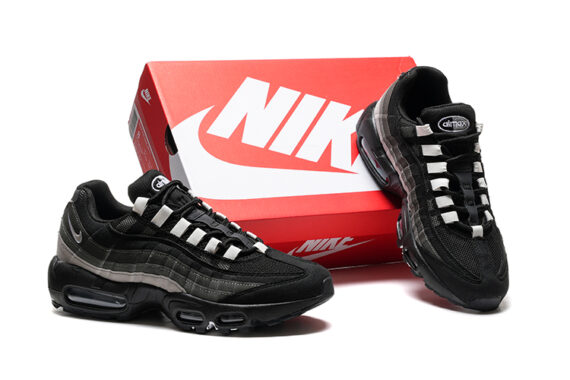 ⁦נעלי נייק NIKE AIR MAX 95 BLACK GRAY WHITE  TURKIZ⁩ – תמונה ⁦4⁩