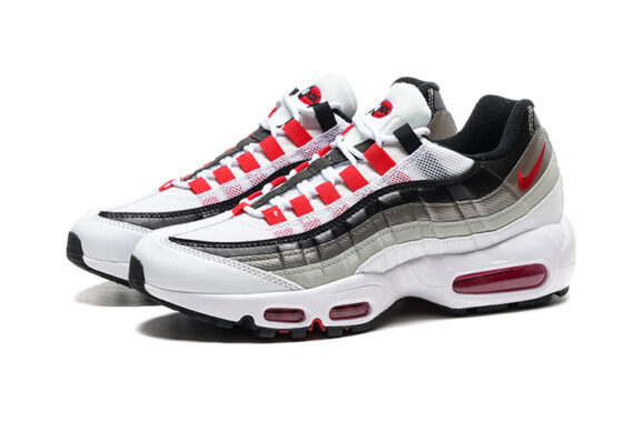 ⁦נעלי נייק NIKE AIR MAX 95 WHITE RED BLACK TURKIZ⁩ – תמונה ⁦3⁩